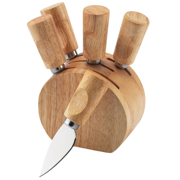 Rubber Wood & Steel Cheese Knife Set
