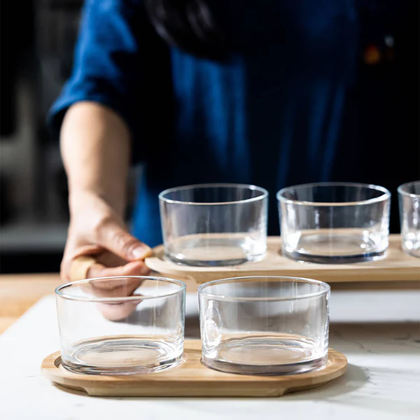 Glass Bowls With Tray - 3 Piece Set