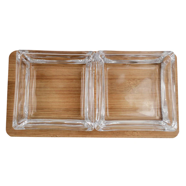 Square Glass Bowls Serving Set - 3 Piece