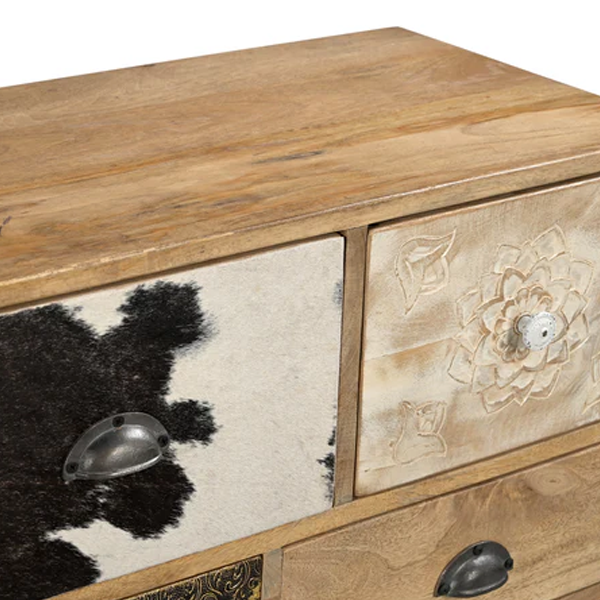 Scandi Handmade Solid Timber Cowhide Cabinet